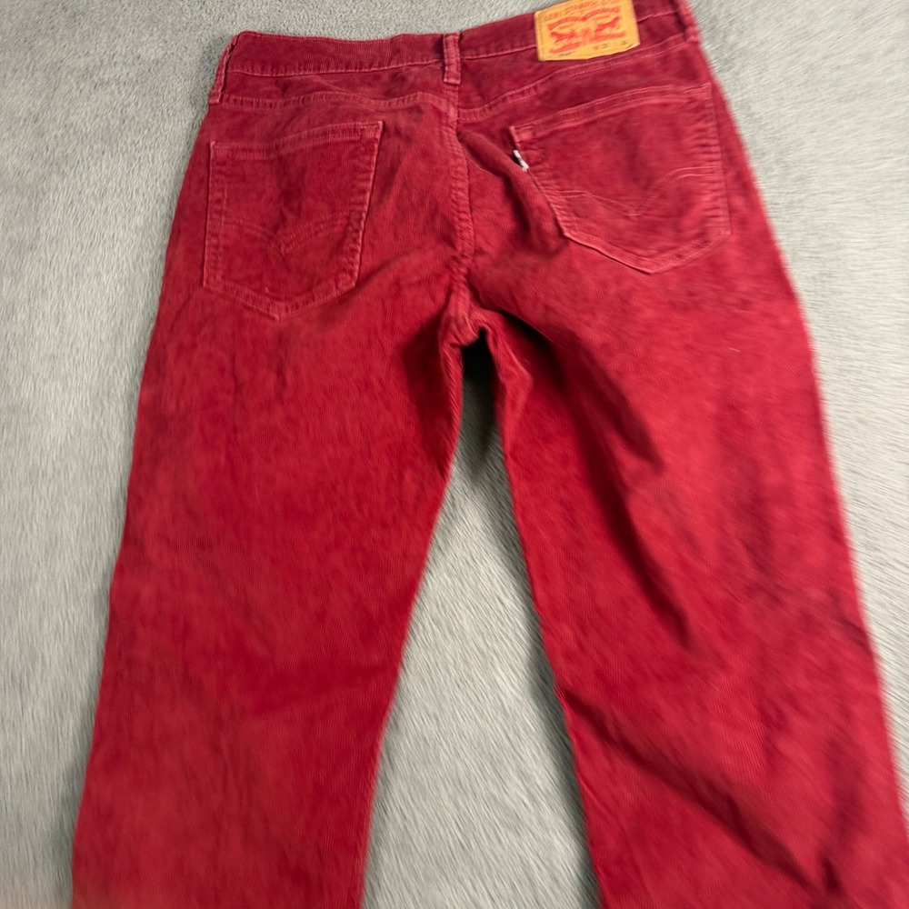 Levis 514 Straight Fit Corduroy Pants Mens 32x32 Red 5-Pocket Trousers